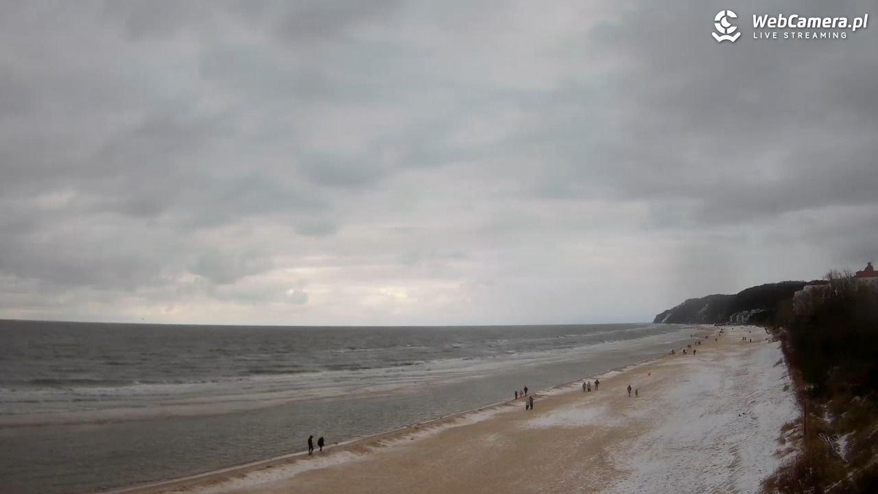 Międzyzdroje - widok na wschodnią stronę plaży - 14 luty 2026, 15:23
