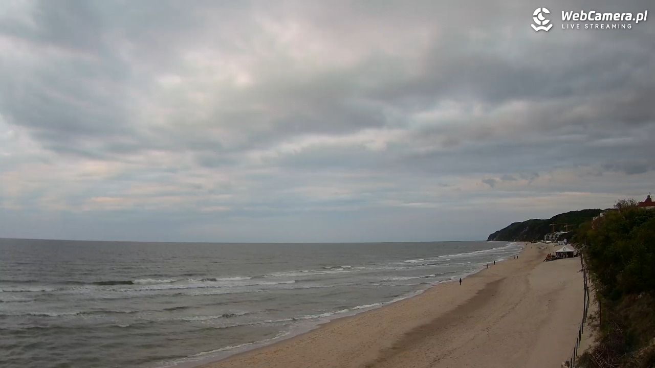 Międzyzdroje - widok na wschodnią stronę plaży - 15 maj 2025, 20:26