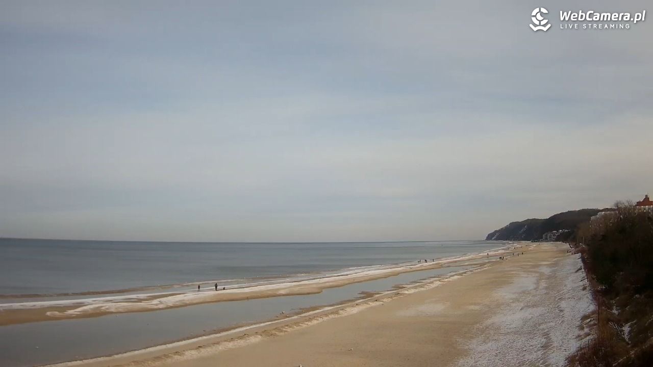 Międzyzdroje - widok na wschodnią stronę plaży - 16 luty 2026, 10:04