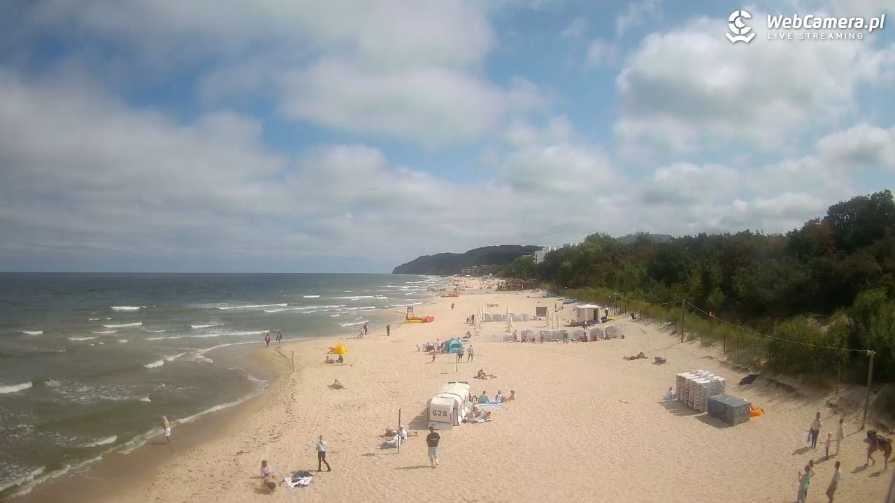 Międzyzdroje - widok na wschodnią stronę plaży - 13 lipiec 2026, 11:21