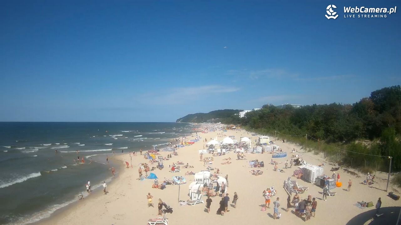 Międzyzdroje - widok na wschodnią stronę plaży - 13 lipiec 2026, 14:51