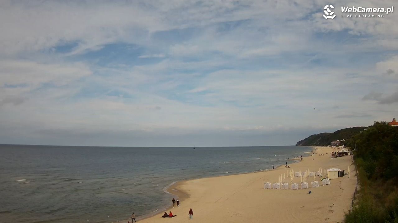 Międzyzdroje - widok na wschodnią stronę plaży - 18 wresień 2025, 13:44