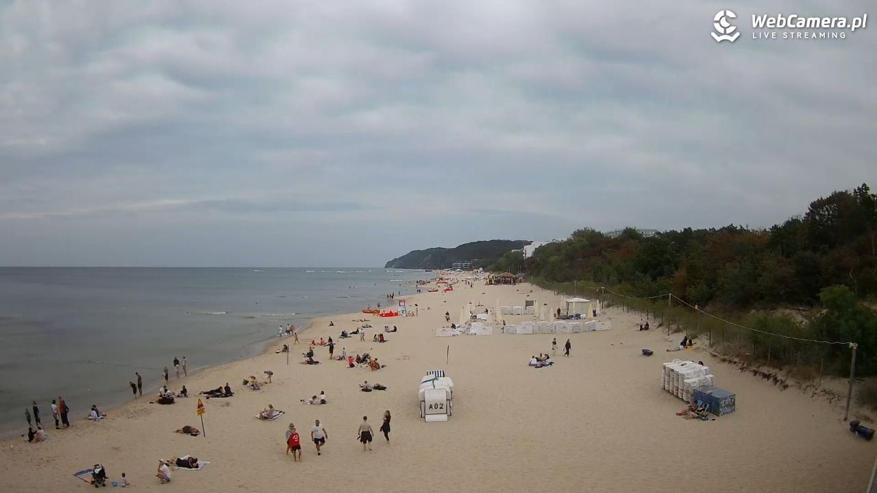 Międzyzdroje - widok na wschodnią stronę plaży - 28 sierpień 2026, 14:57