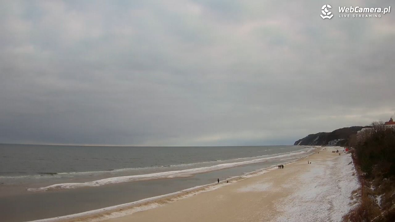 Międzyzdroje - widok na wschodnią stronę plaży - 15 luty 2026, 09:06
