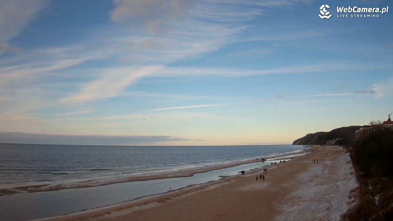 Międzyzdroje - widok na wschodnią stronę plaży - 15 luty 2026, 15:59