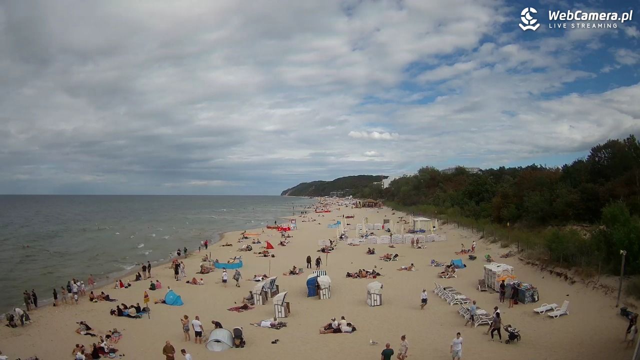 Międzyzdroje - widok na wschodnią stronę plaży - 30 sierpień 2026, 13:57