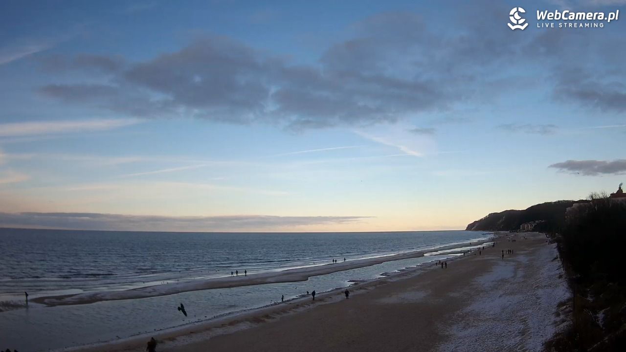 Międzyzdroje - widok na wschodnią stronę plaży - 15 luty 2026, 15:41