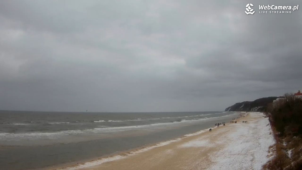 Międzyzdroje - widok na wschodnią stronę plaży - 14 luty 2026, 14:33