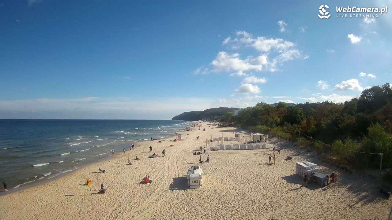Międzyzdroje - widok na wschodnią stronę plaży - 29 sierpień 2026, 09:53