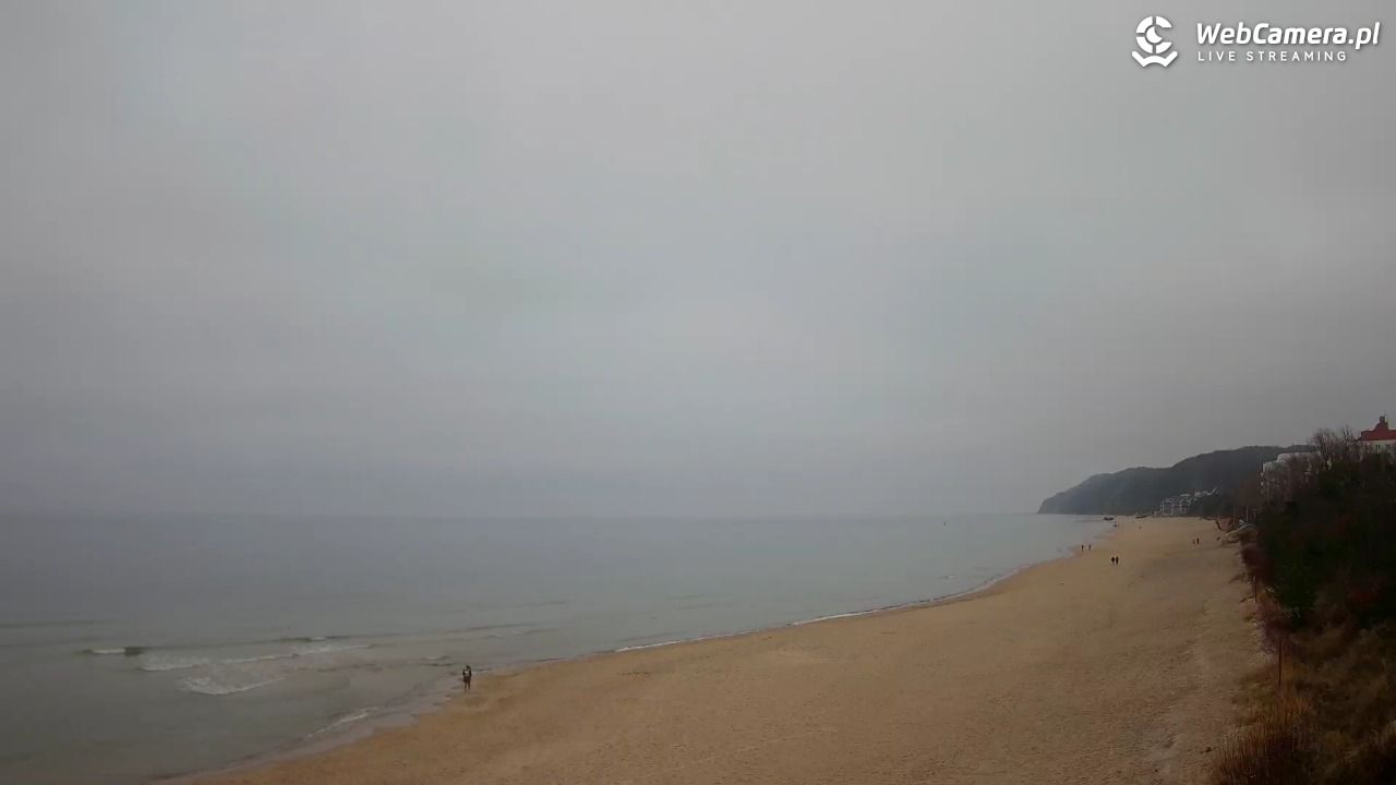 Międzyzdroje - widok na wschodnią stronę plaży - 20 grudzień 2025, 13:58