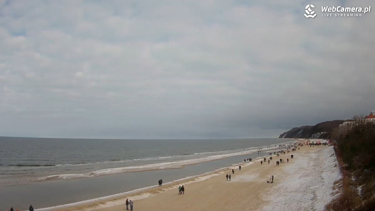 Międzyzdroje - widok na wschodnią stronę plaży - 15 luty 2026, 11:42