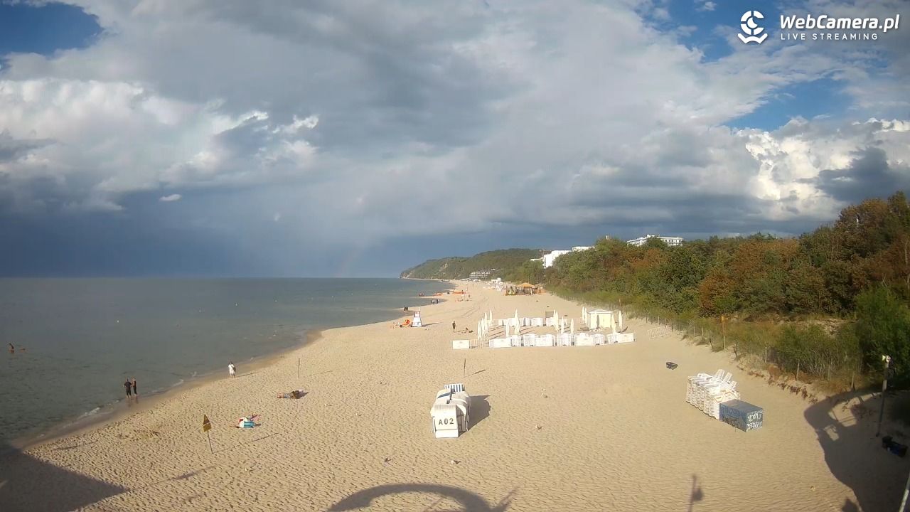 Międzyzdroje - widok na wschodnią stronę plaży - 31 sierpień 2026, 17:34
