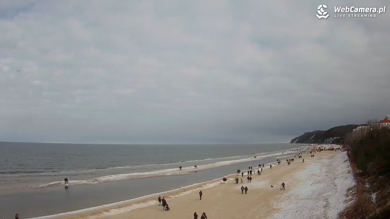 Międzyzdroje - widok na wschodnią stronę plaży - 15 luty 2026, 11:32