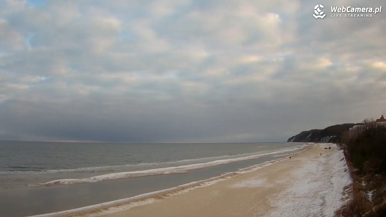 Międzyzdroje - widok na wschodnią stronę plaży - 15 luty 2026, 08:24