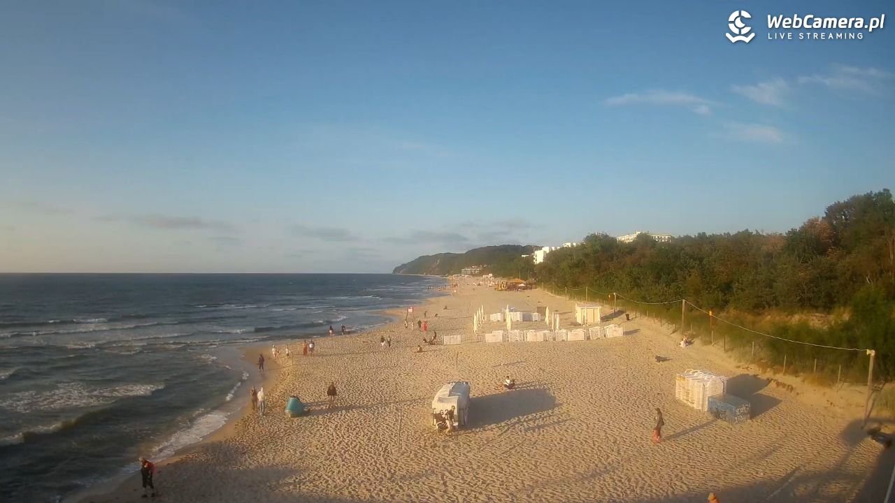 Międzyzdroje - widok na wschodnią stronę plaży - 13 lipiec 2026, 20:01