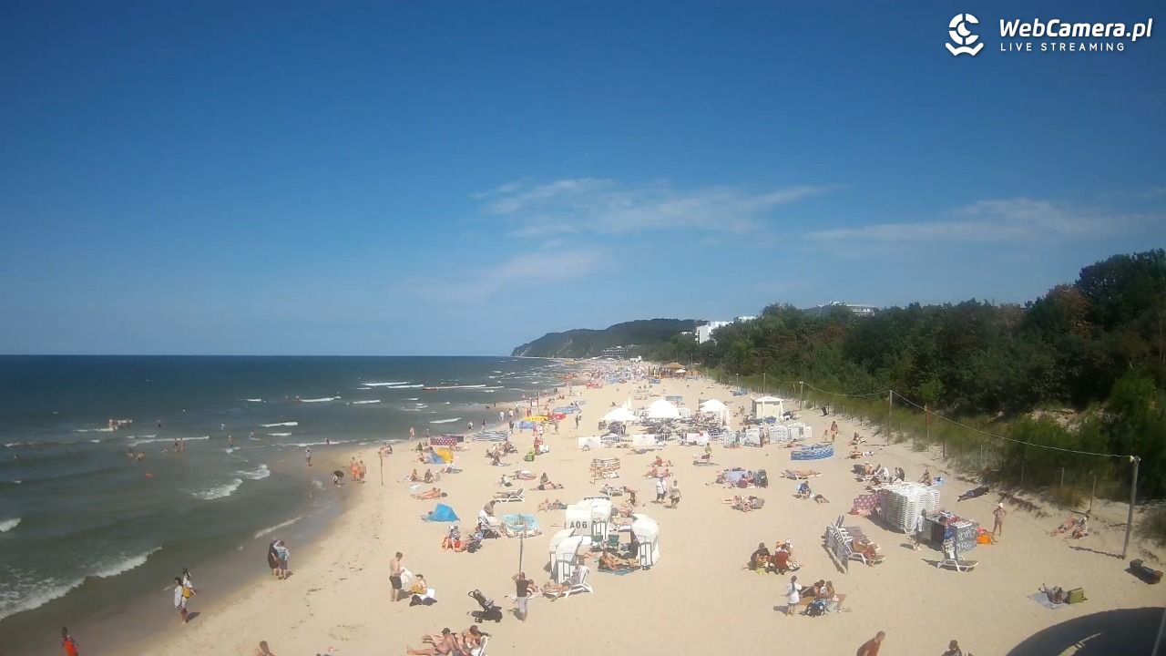 Międzyzdroje - widok na wschodnią stronę plaży - 13 lipiec 2026, 14:36