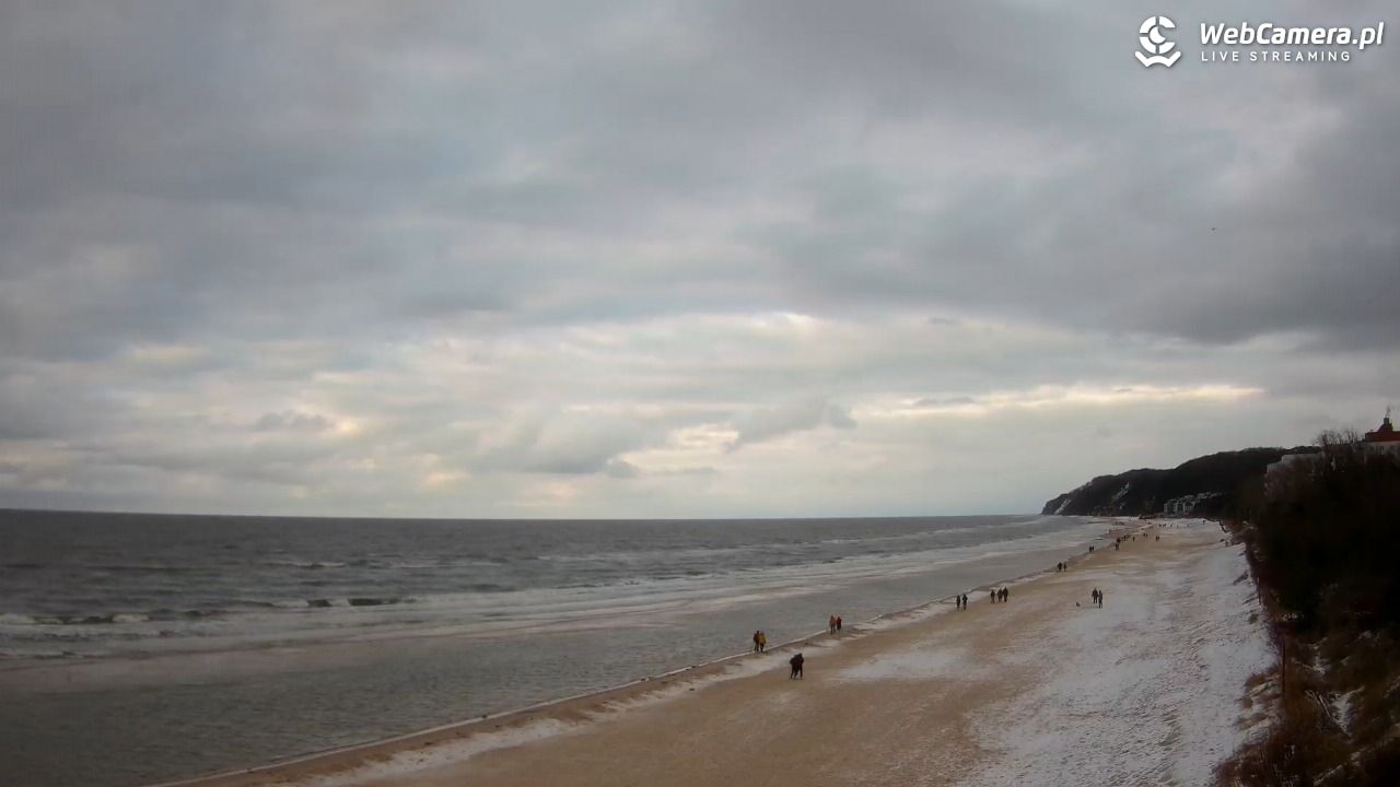 Międzyzdroje - widok na wschodnią stronę plaży - 14 luty 2026, 15:55