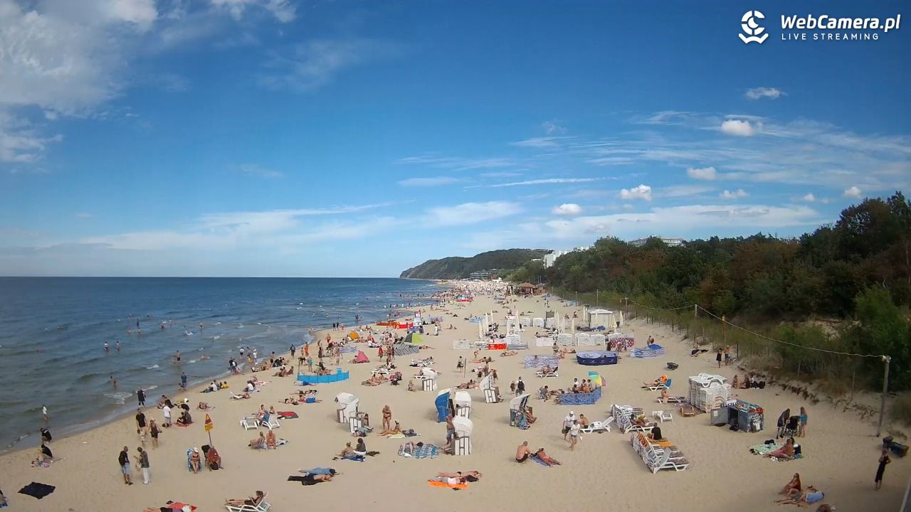 Międzyzdroje - widok na wschodnią stronę plaży - 29 sierpień 2026, 14:00