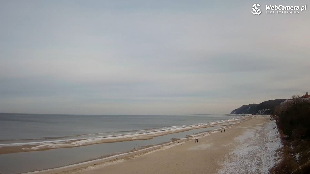 Międzyzdroje - widok na wschodnią stronę plaży - 16 luty 2026, 09:38