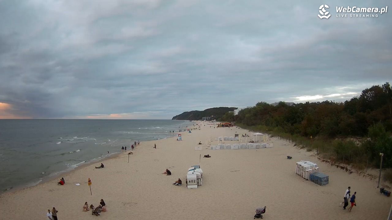 Międzyzdroje - widok na wschodnią stronę plaży - 30 sierpień 2026, 19:43