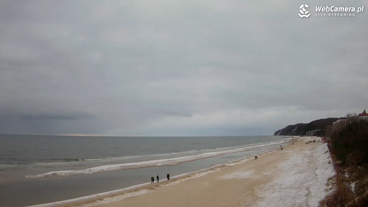 Międzyzdroje - widok na wschodnią stronę plaży - 15 luty 2026, 09:48