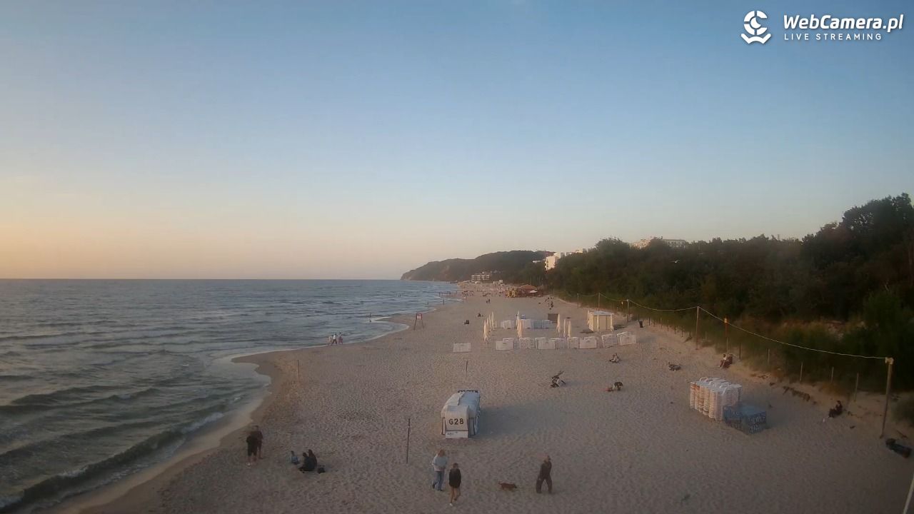 Międzyzdroje - widok na wschodnią stronę plaży - 13 lipiec 2026, 20:47