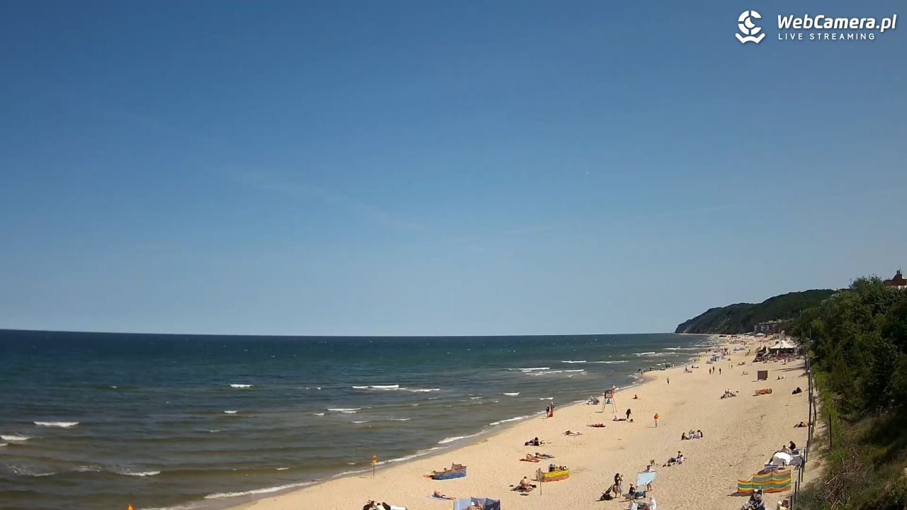 Międzyzdroje - widok na wschodnią stronę plaży - 13 czerwiec 2025, 11:34