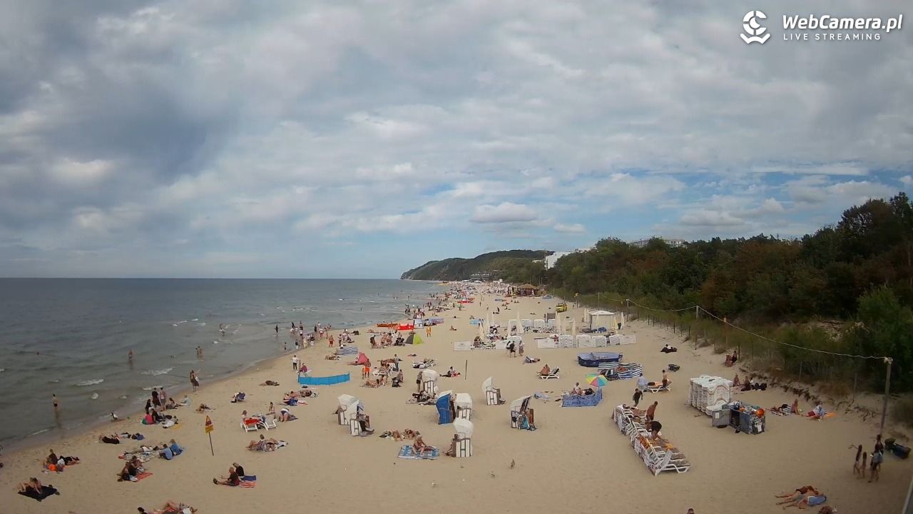 Międzyzdroje - widok na wschodnią stronę plaży - 29 sierpień 2026, 15:09