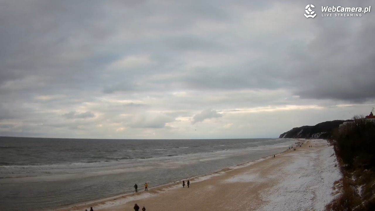 Międzyzdroje - widok na wschodnią stronę plaży - 14 luty 2026, 15:52