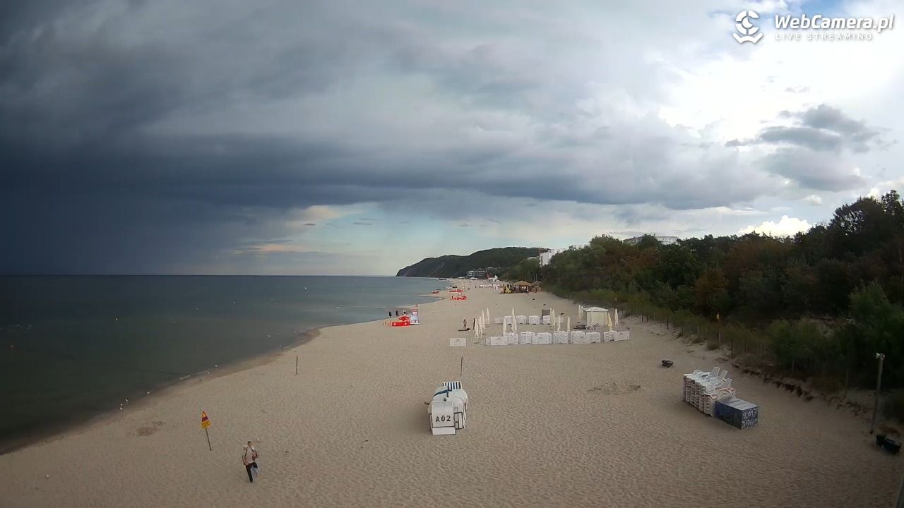 Międzyzdroje - widok na wschodnią stronę plaży - 31 sierpień 2026, 17:04