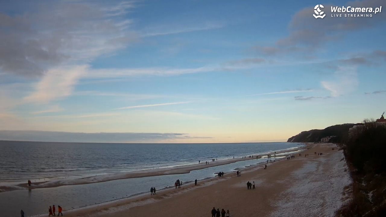 Międzyzdroje - widok na wschodnią stronę plaży - 15 luty 2026, 15:52