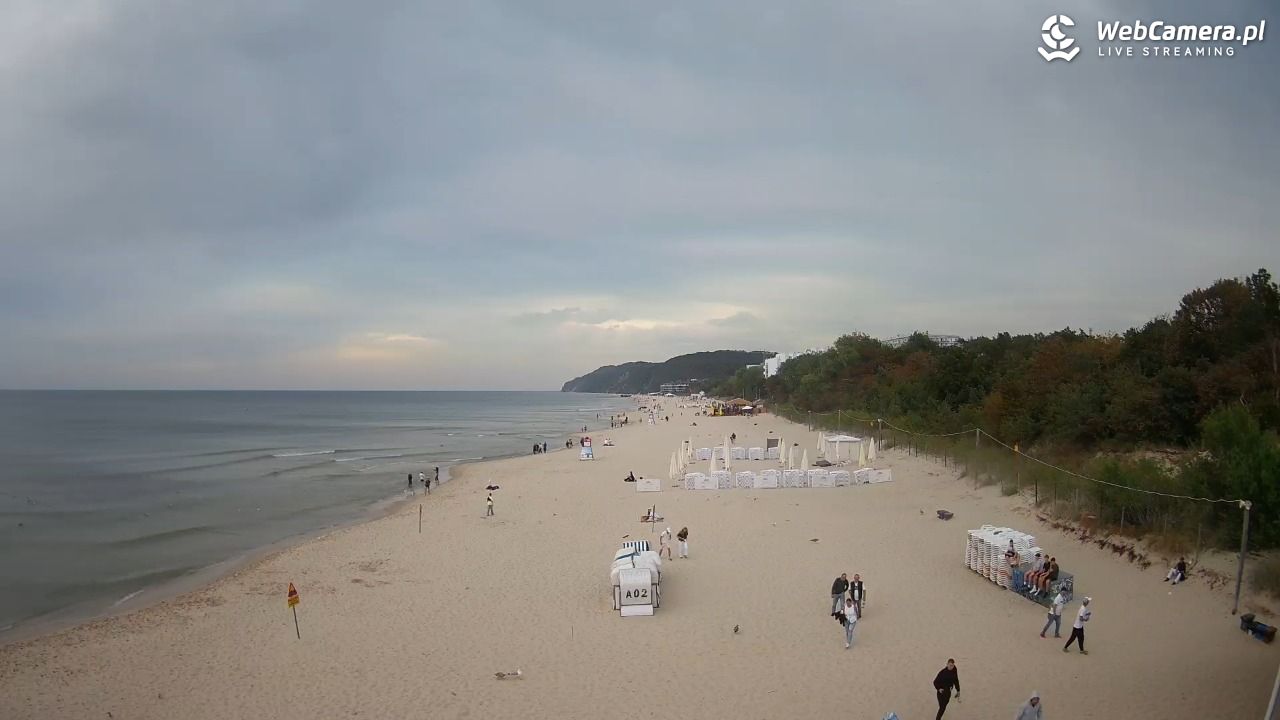 Międzyzdroje - widok na wschodnią stronę plaży - 28 sierpień 2026, 18:55