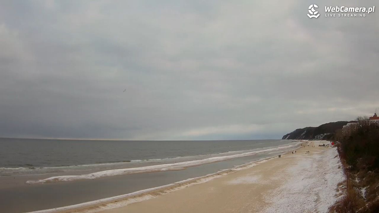 Międzyzdroje - widok na wschodnią stronę plaży - 15 luty 2026, 09:11