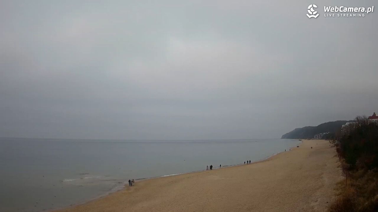 Międzyzdroje - widok na wschodnią stronę plaży - 20 grudzień 2025, 13:07