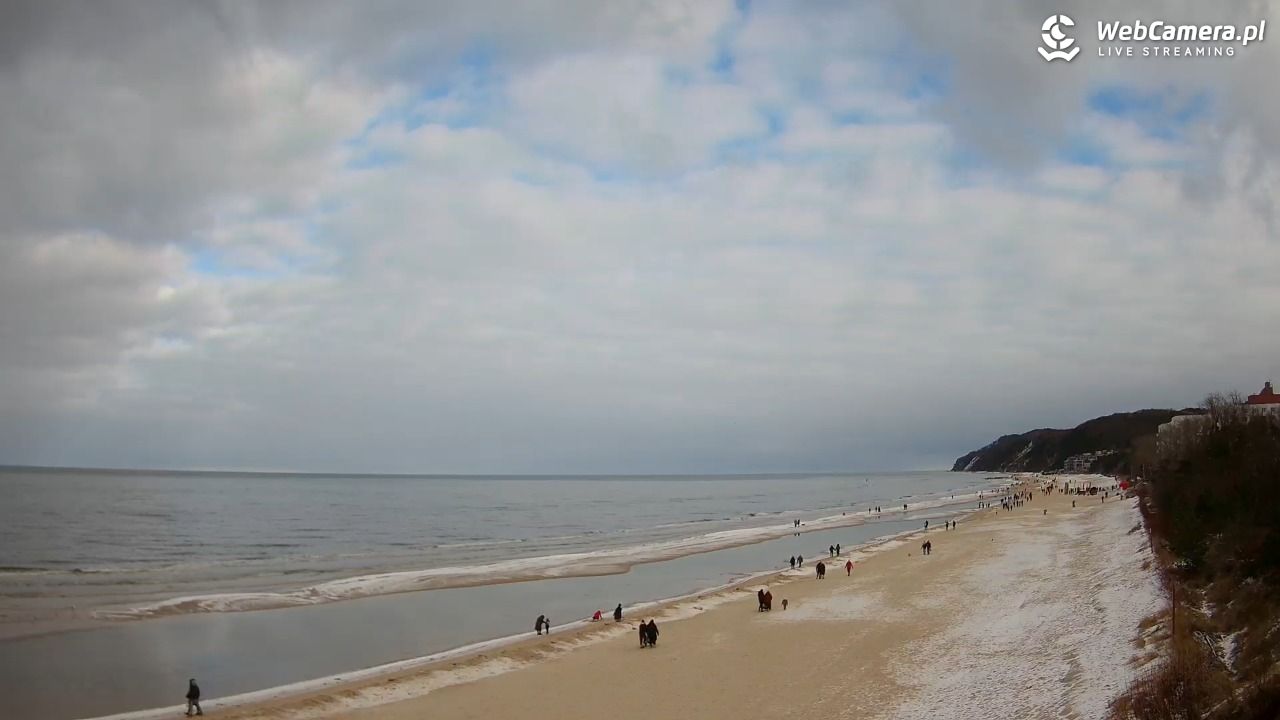 Międzyzdroje - widok na wschodnią stronę plaży - 15 luty 2026, 10:47