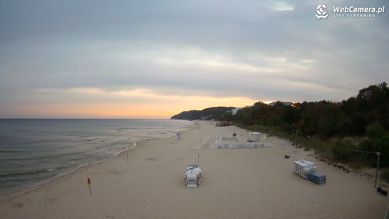 Międzyzdroje - widok na wschodnią stronę plaży - 28 sierpień 2026, 06:23