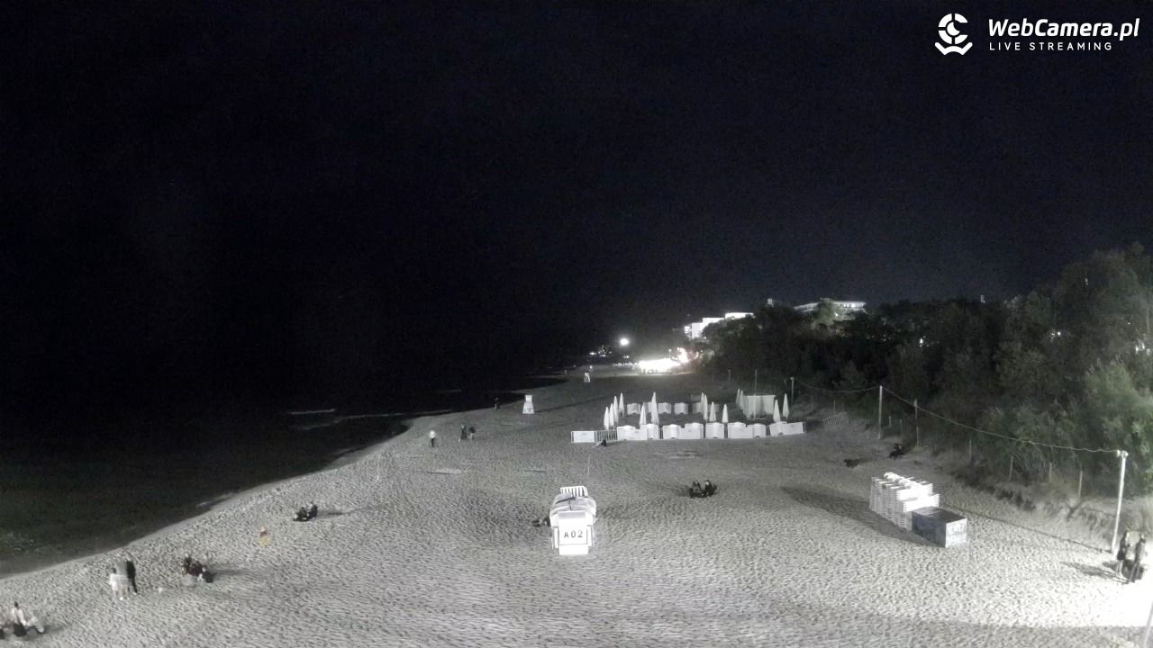 Międzyzdroje - widok na wschodnią stronę plaży - 28 sierpień 2026, 22:02