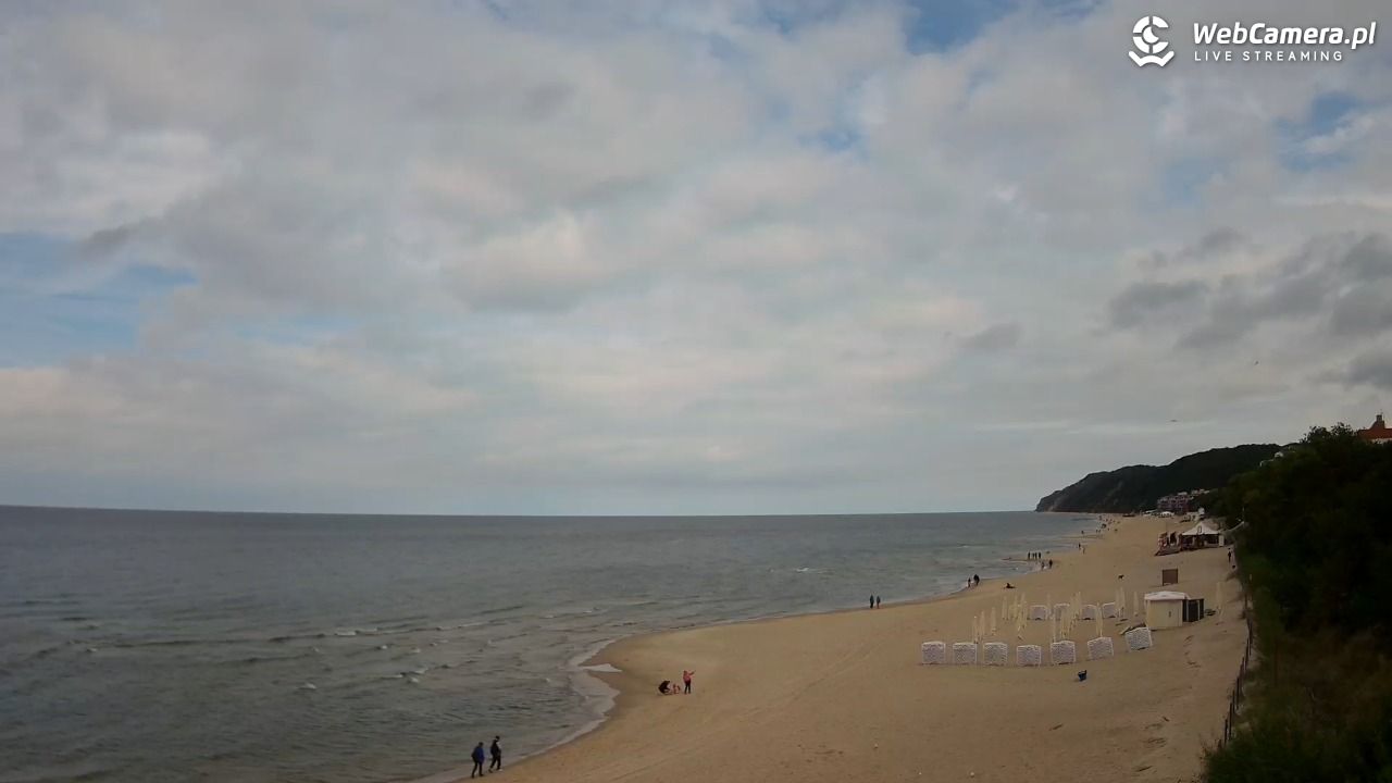 Międzyzdroje - widok na wschodnią stronę plaży - 18 wresień 2025, 13:04