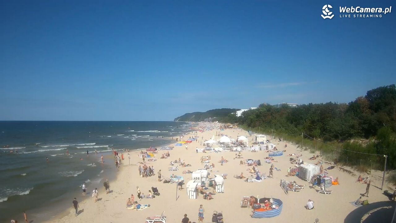 Międzyzdroje - widok na wschodnią stronę plaży - 13 lipiec 2026, 15:22