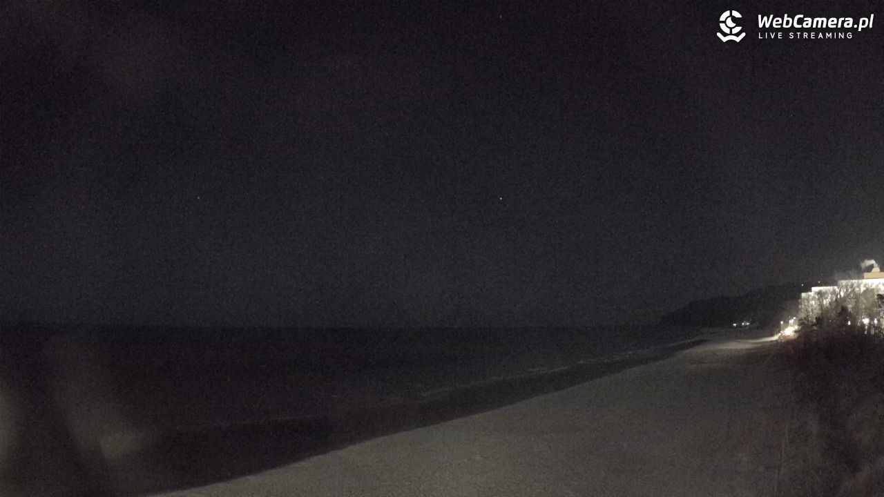 Międzyzdroje - widok na wschodnią stronę plaży - 30 marzec 2026, 22:00