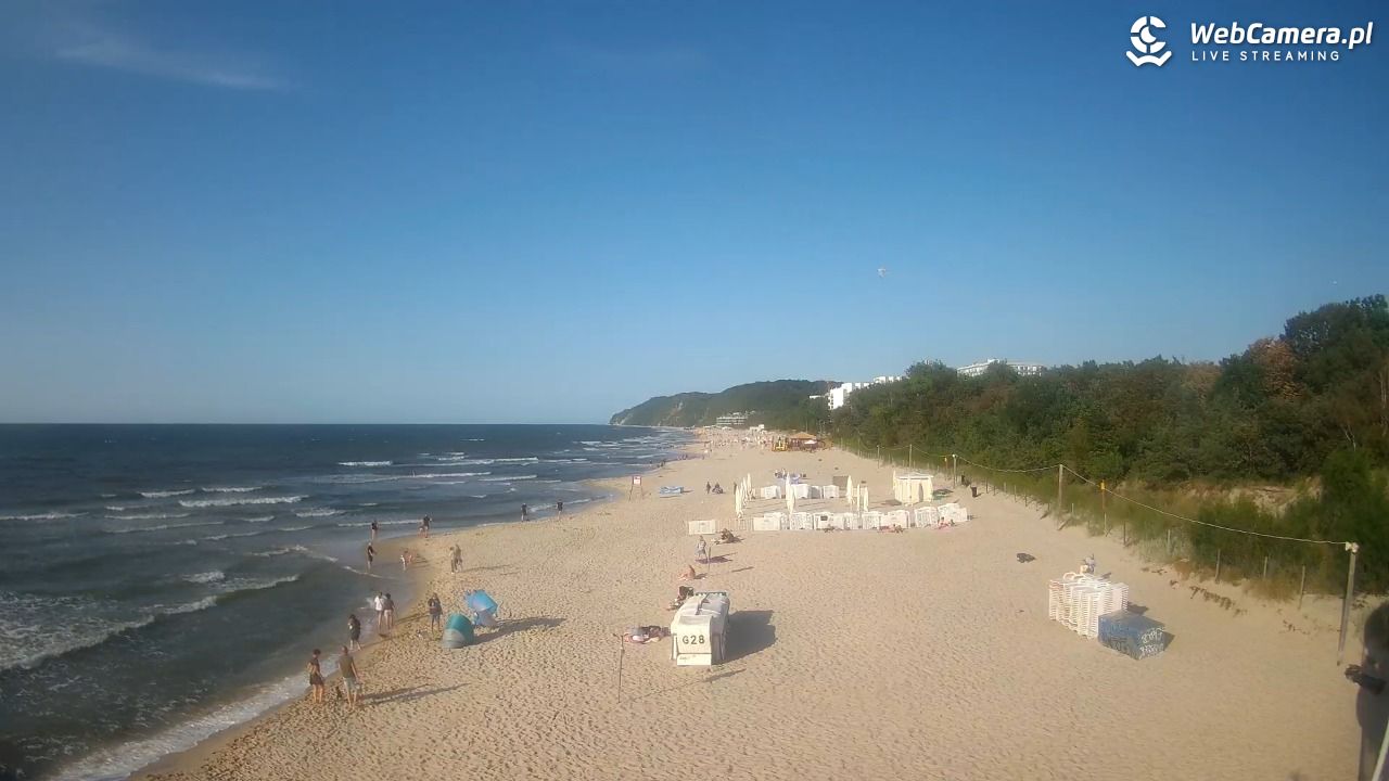Międzyzdroje - widok na wschodnią stronę plaży - 13 lipiec 2026, 18:35