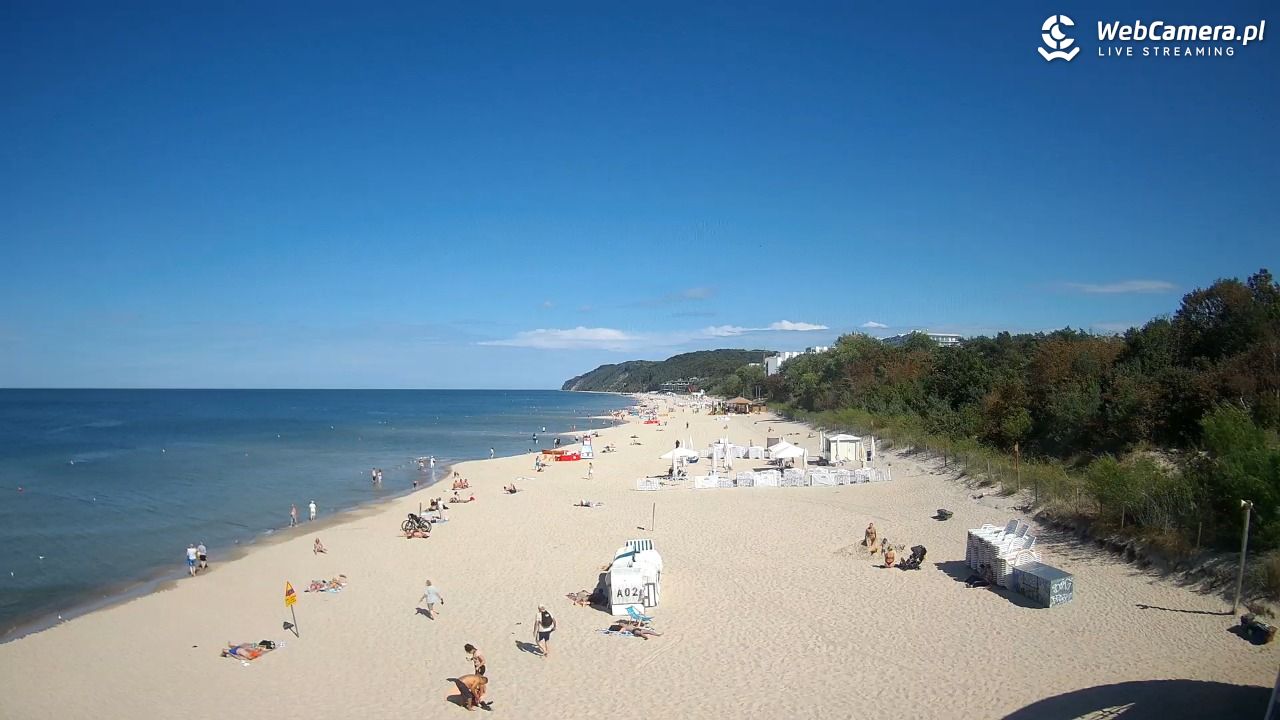 Międzyzdroje - widok na wschodnią stronę plaży - 31 sierpień 2026, 13:54
