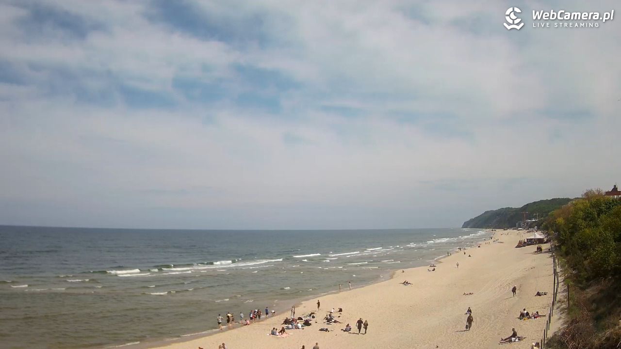 Międzyzdroje - widok na wschodnią stronę plaży - 14 maj 2025, 11:35