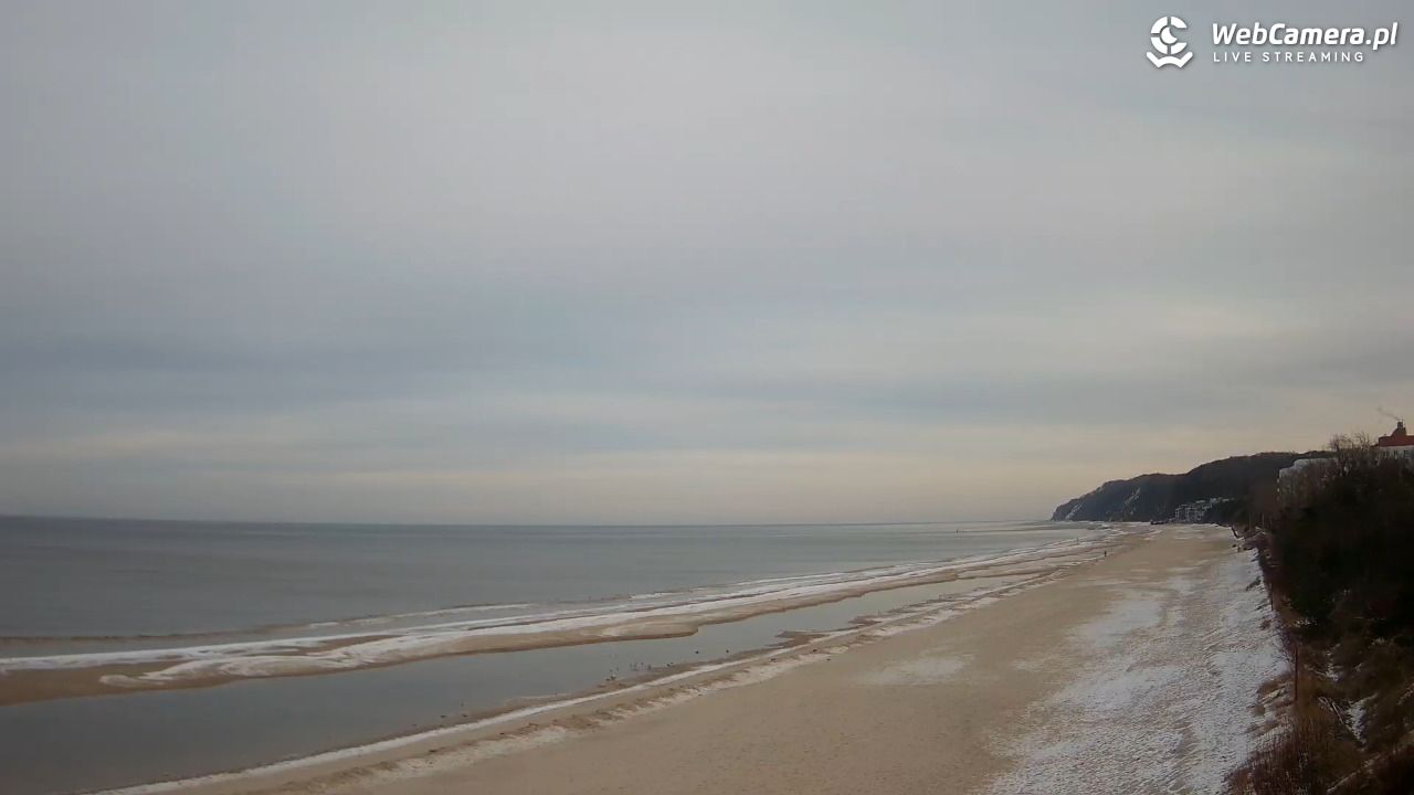 Międzyzdroje - widok na wschodnią stronę plaży - 16 luty 2026, 09:04