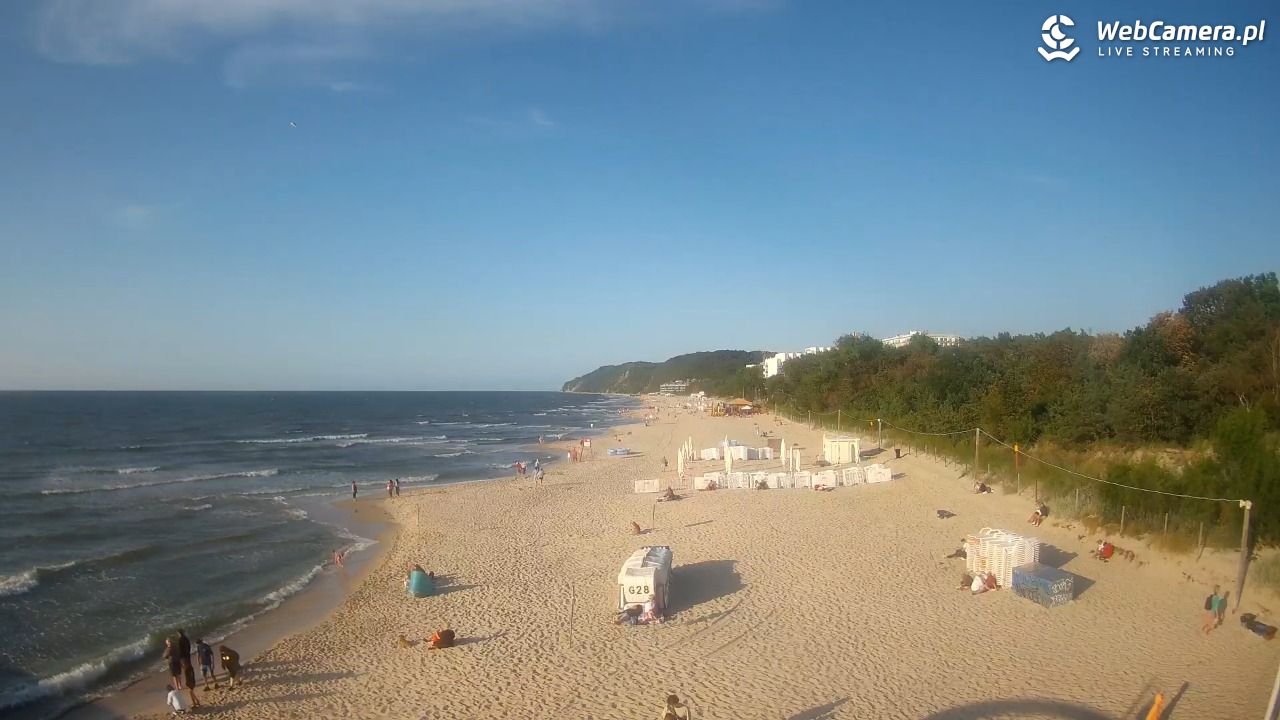 Międzyzdroje - widok na wschodnią stronę plaży - 13 lipiec 2026, 19:16