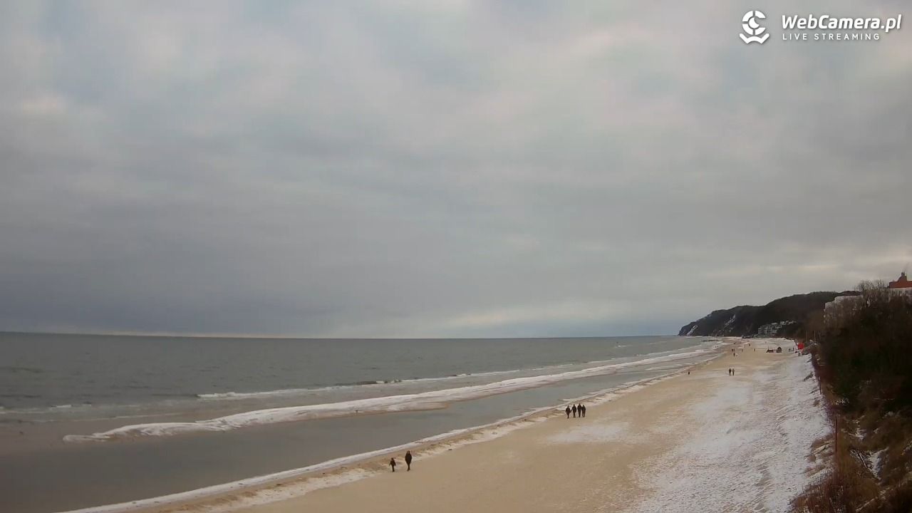 Międzyzdroje - widok na wschodnią stronę plaży - 15 luty 2026, 09:07