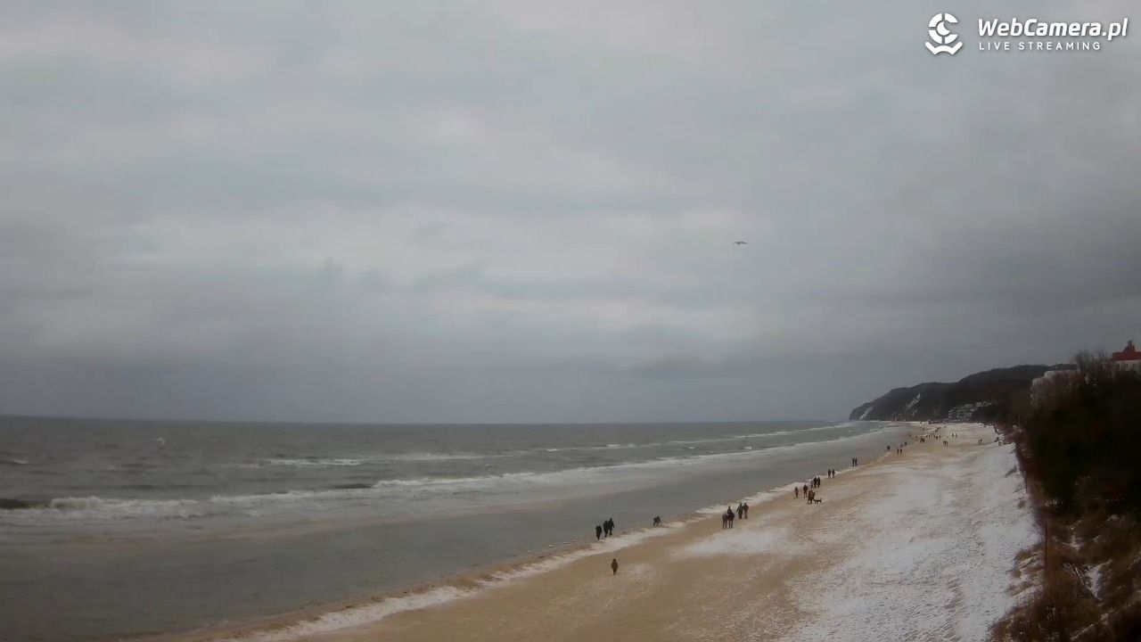 Międzyzdroje - widok na wschodnią stronę plaży - 14 luty 2026, 14:21