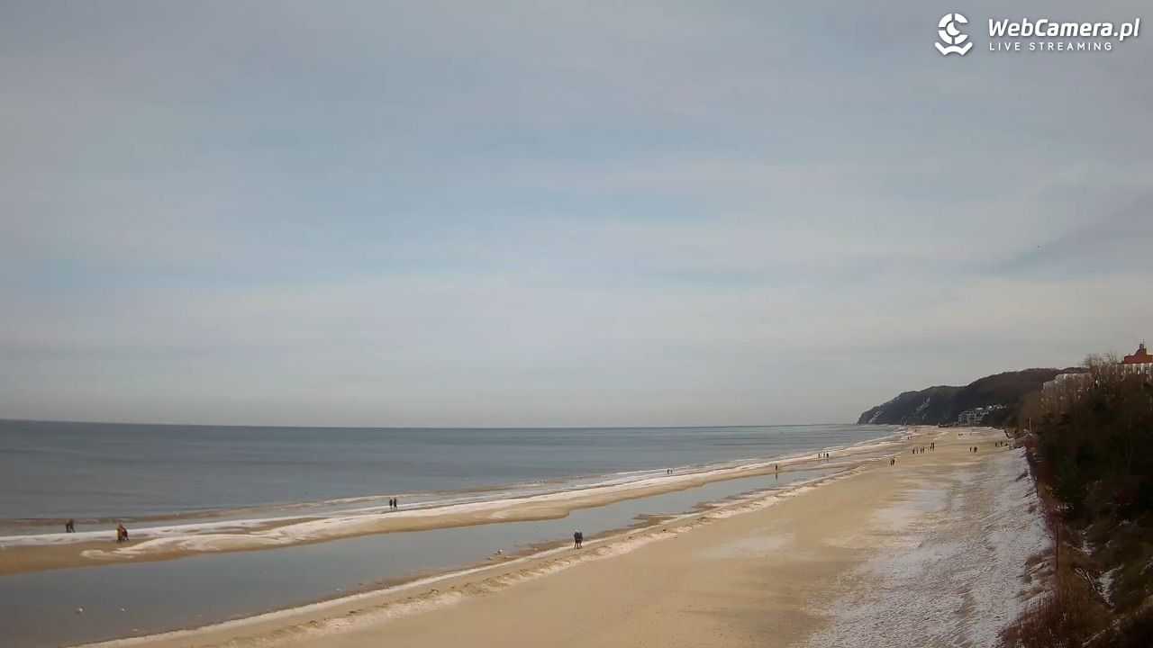 Międzyzdroje - widok na wschodnią stronę plaży - 16 luty 2026, 10:28