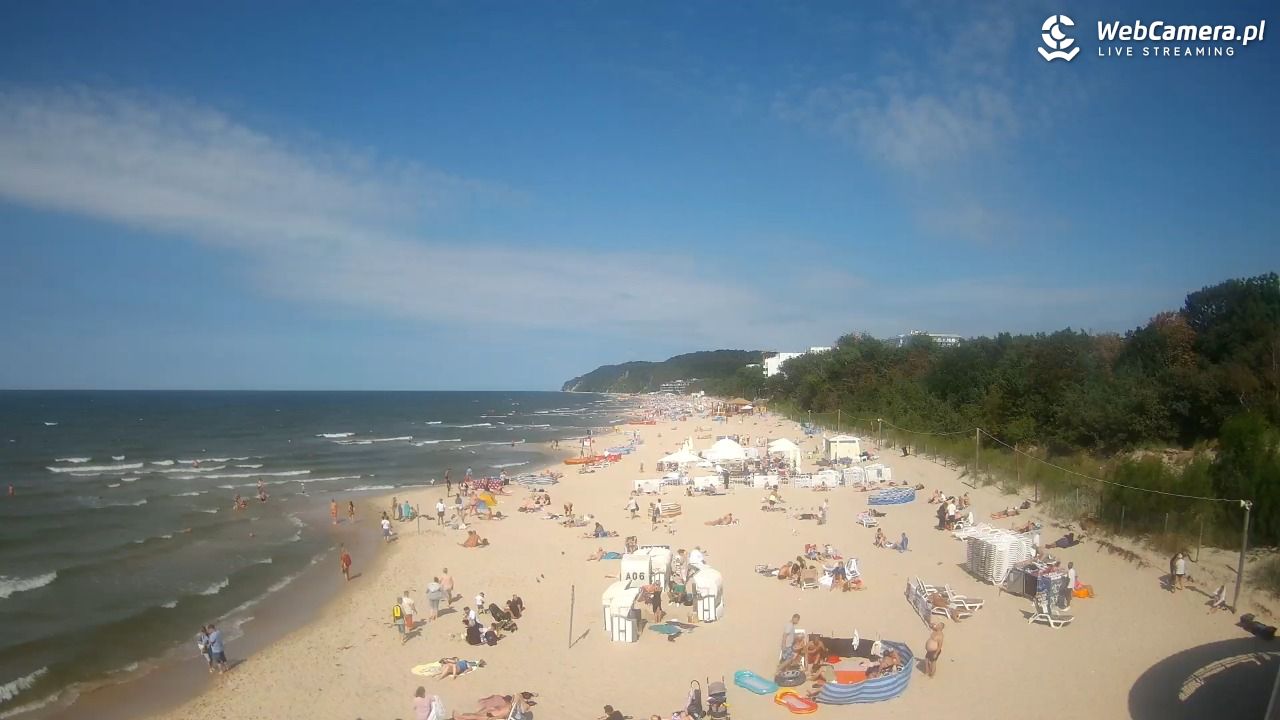 Międzyzdroje - widok na wschodnią stronę plaży - 13 lipiec 2026, 15:52