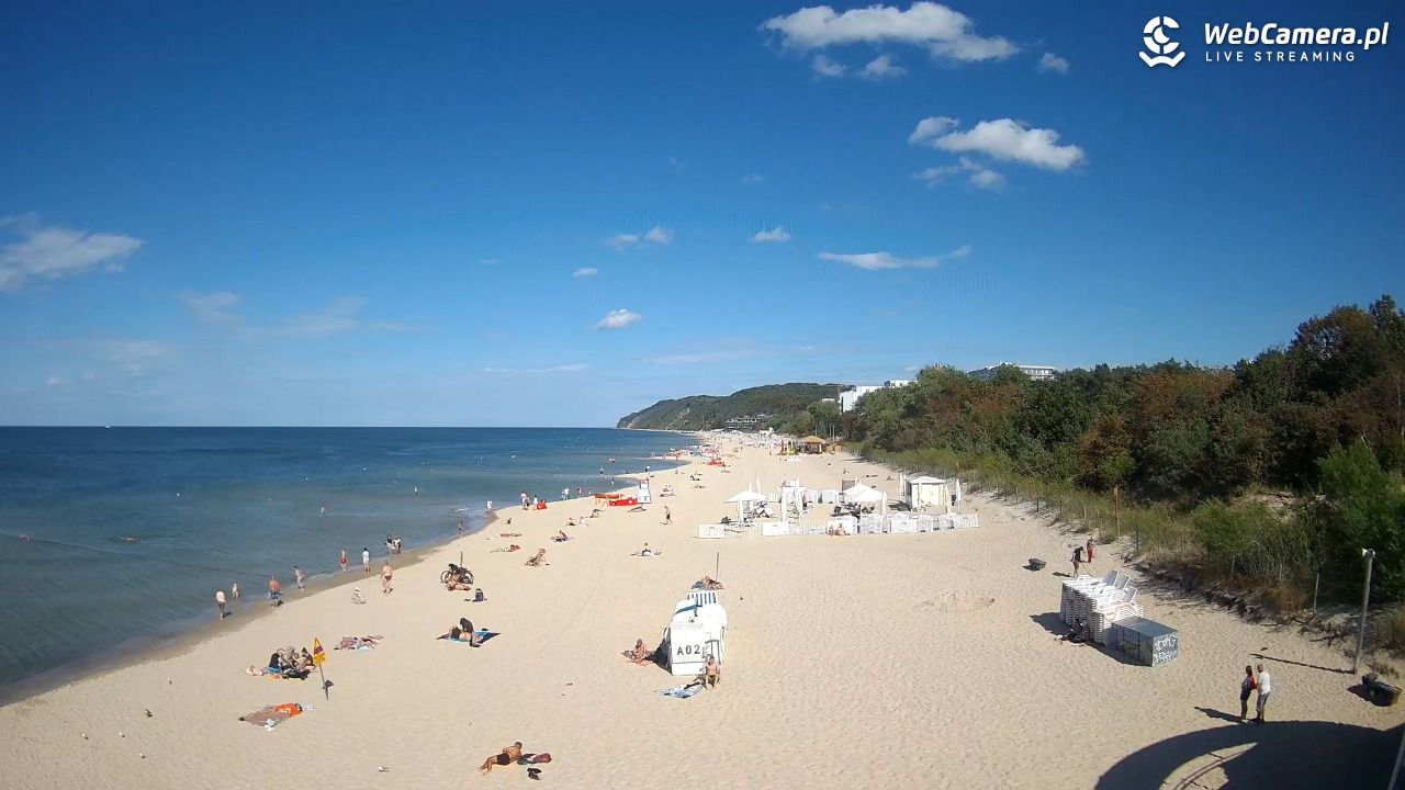Międzyzdroje - widok na wschodnią stronę plaży - 31 sierpień 2026, 14:37